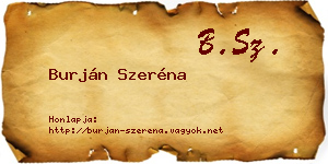 Burján Szeréna névjegykártya